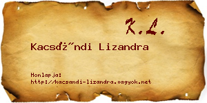 Kacsándi Lizandra névjegykártya